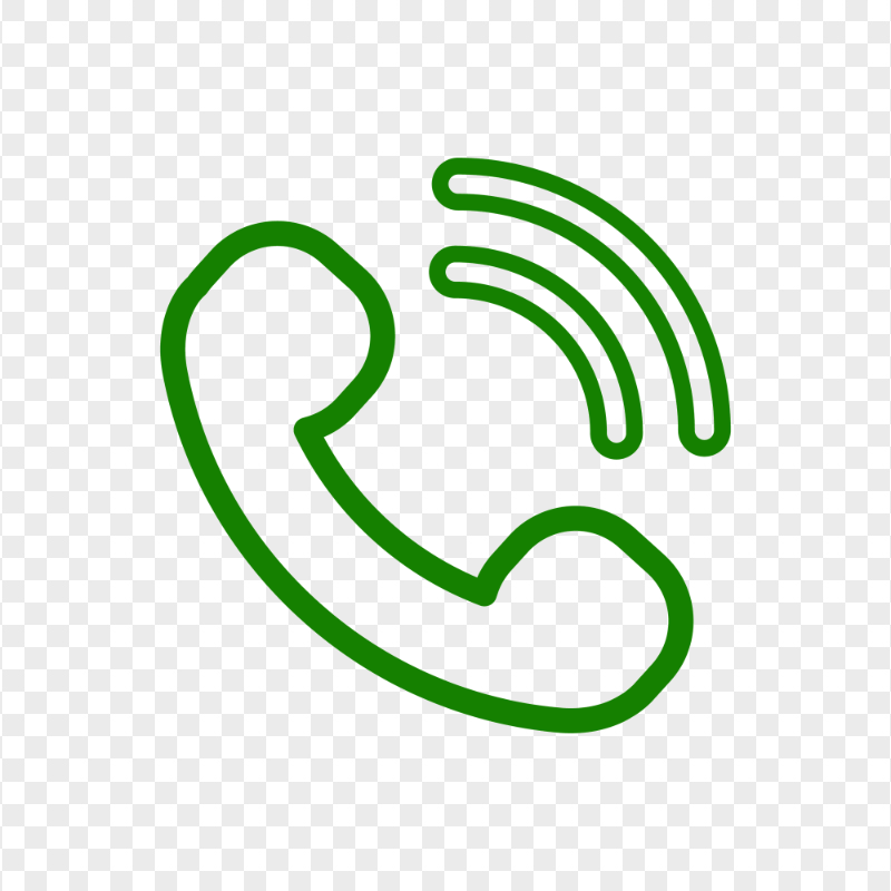 HD Green Outline Phone Icon PNG