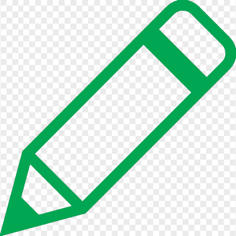 HD Green Outline Short Pencil Icon PNG