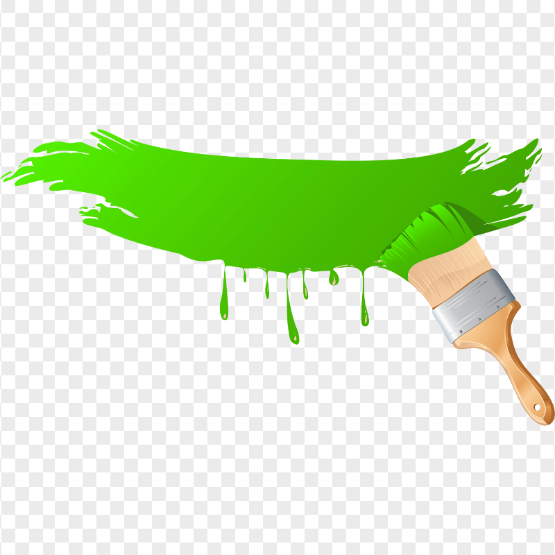 HD Green Paint Brush Illustration Cartoon PNG