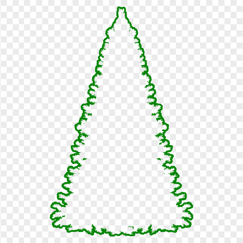 HD Green Real Outline Christmas Tree Clipart Silhouette Shape PNG