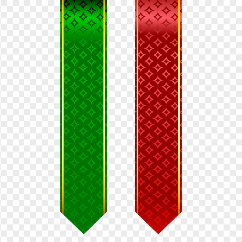 HD Green & Red Ribbons Transparent Background
