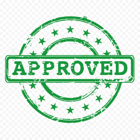 HD Green Round Approved Stamp PNG