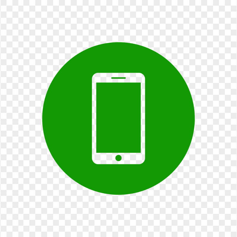HD Green Round Circle Modern Smartphone Icon Transparent PNG