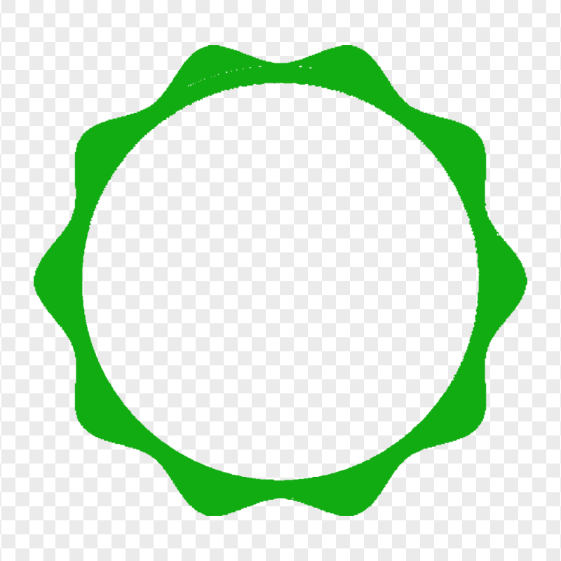 HD Green Round Label Badge Silhouette Transparent PNG