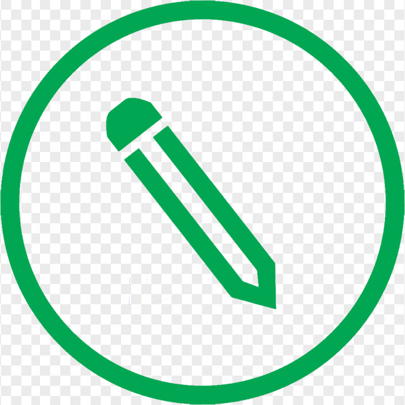HD Green Round Pencil Icon Outline PNG