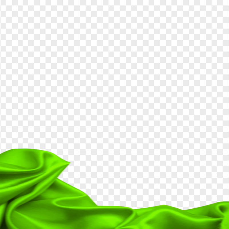 HD Green Silk Ribbon Transparent Background