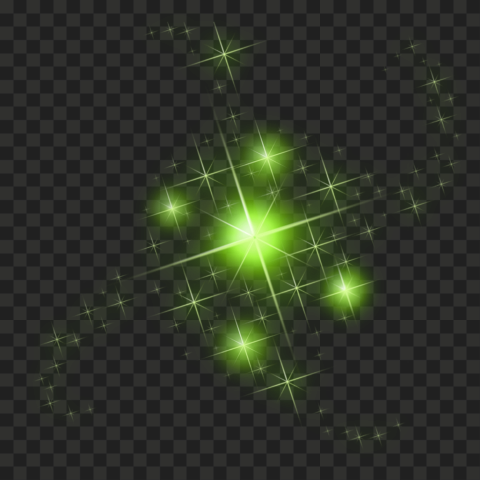 HD Green Sparkle Effect Stars PNG
