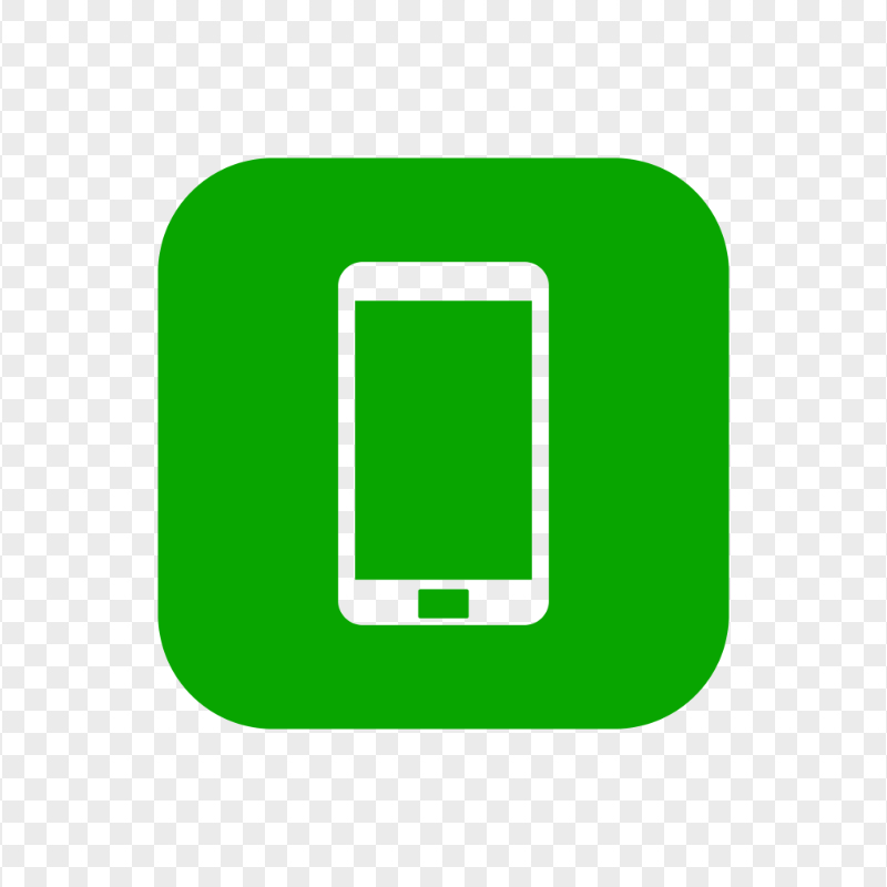 HD Green Square Modern Smartphone Icon Transparent PNG