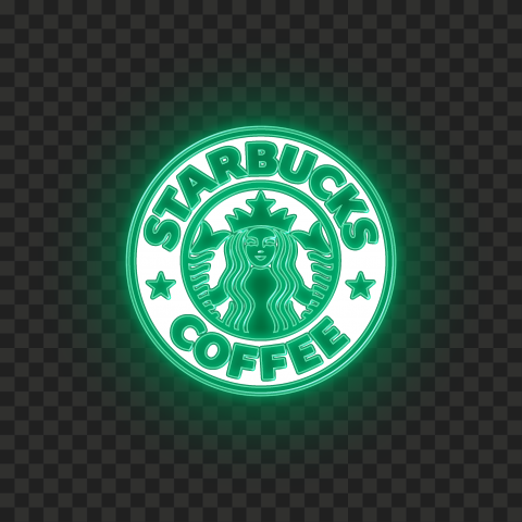 HD Green Starbucks Neon Logo PNG