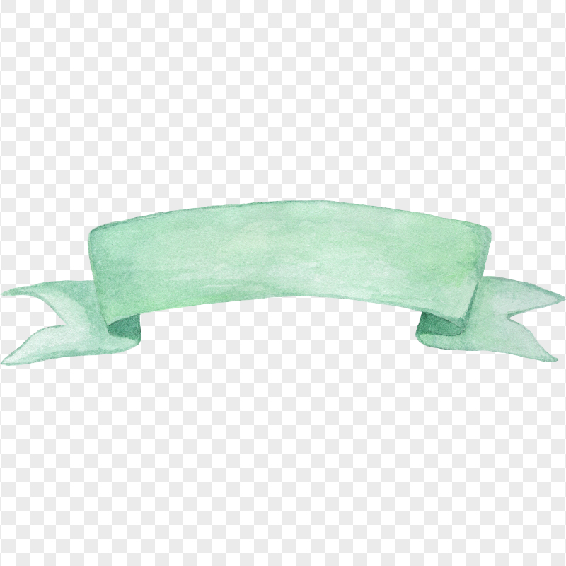 HD Green Watercolor Ribbon Banner PNG