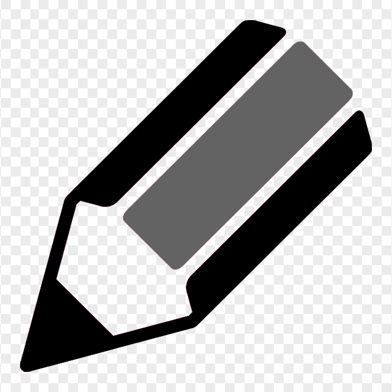 HD Grey and Black Haft Pencil Outline PNG