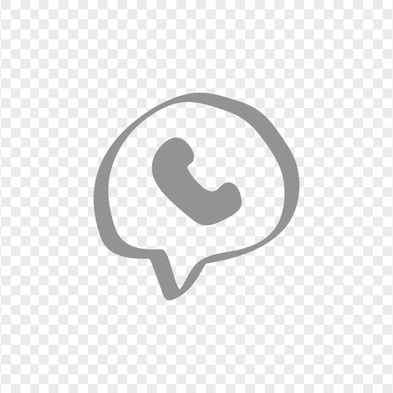 HD Grey Hand Draw Round Pin Phone Icon Transparent PNG