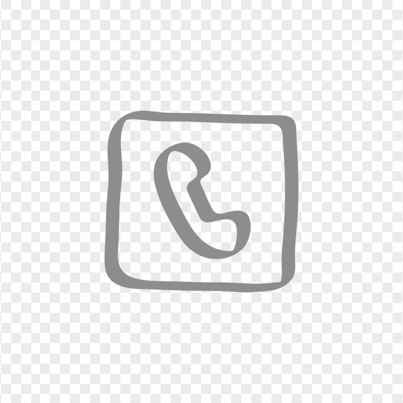 HD Grey Hand Draw Square Phone Icon Transparent PNG