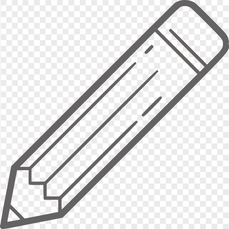 HD Grey Outline Angle Pencil Icon PNG
