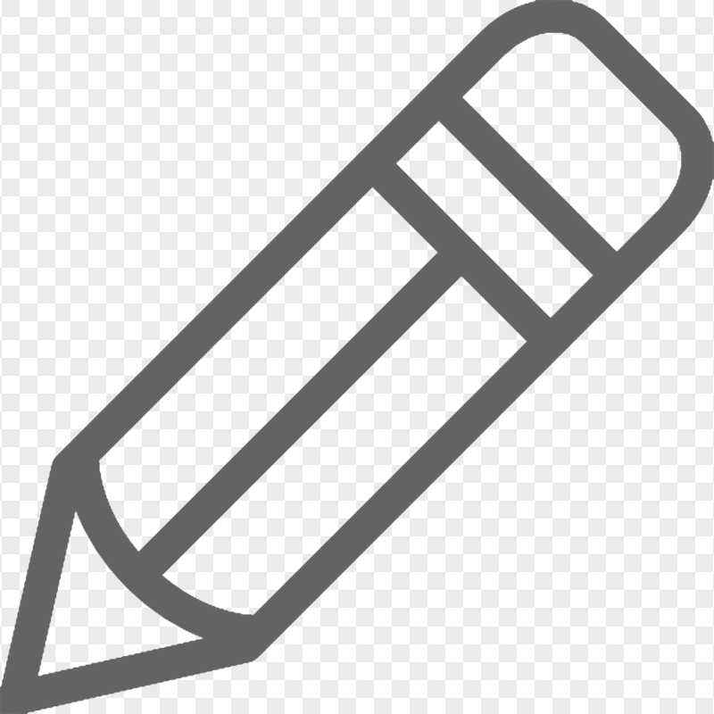HD Grey Outline Angle Short Pencil Icon PNG