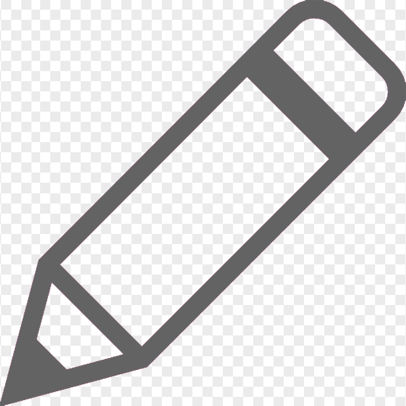 HD Grey Outline Short Pencil Icon PNG