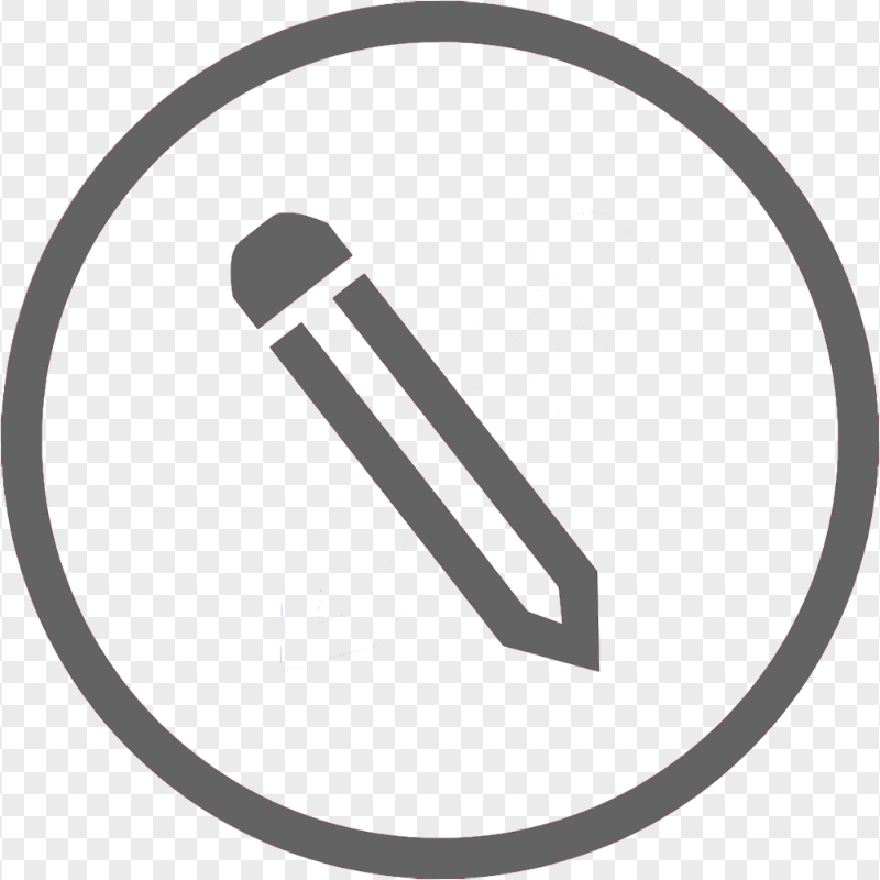 HD Grey Round Pencil Icon Outline PNG