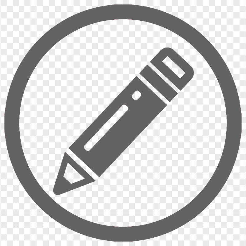 HD Grey Round Pencil Icon PNG