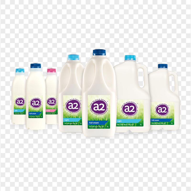 HD Group Of A2 Dairy Milk Plastic Bottles PNG