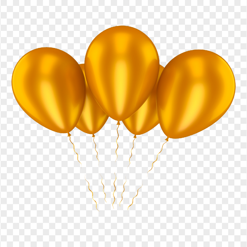 HD Group Of Beautiful Gold Balloons PNG