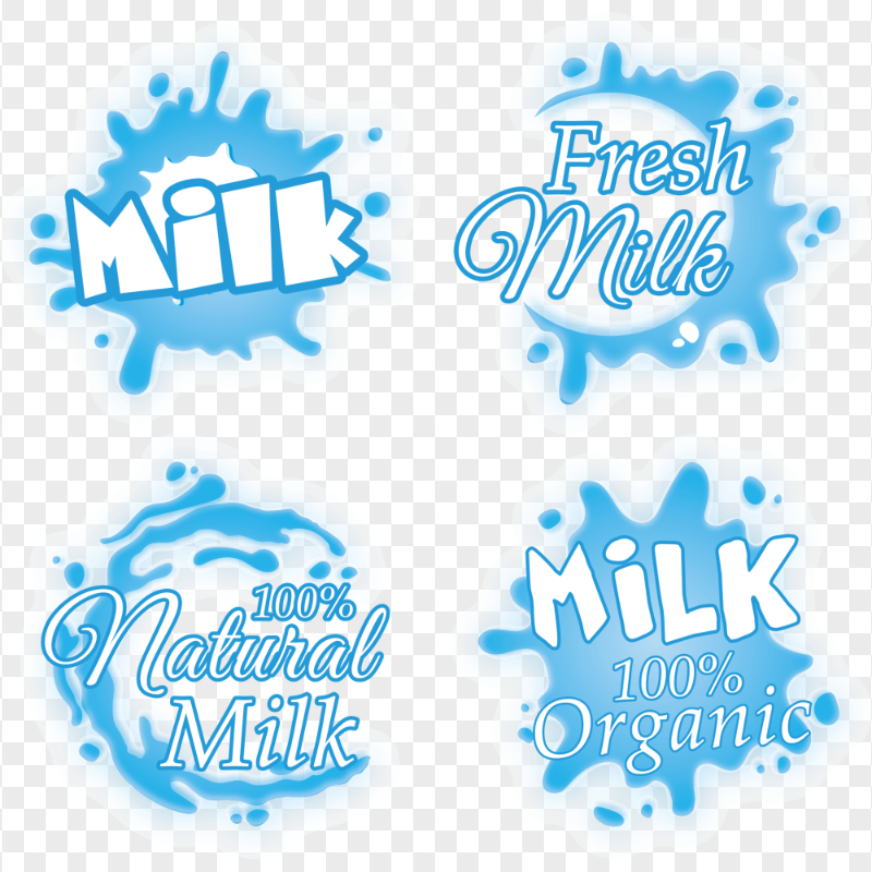 HD Group Of Blue Milk Logos PNG