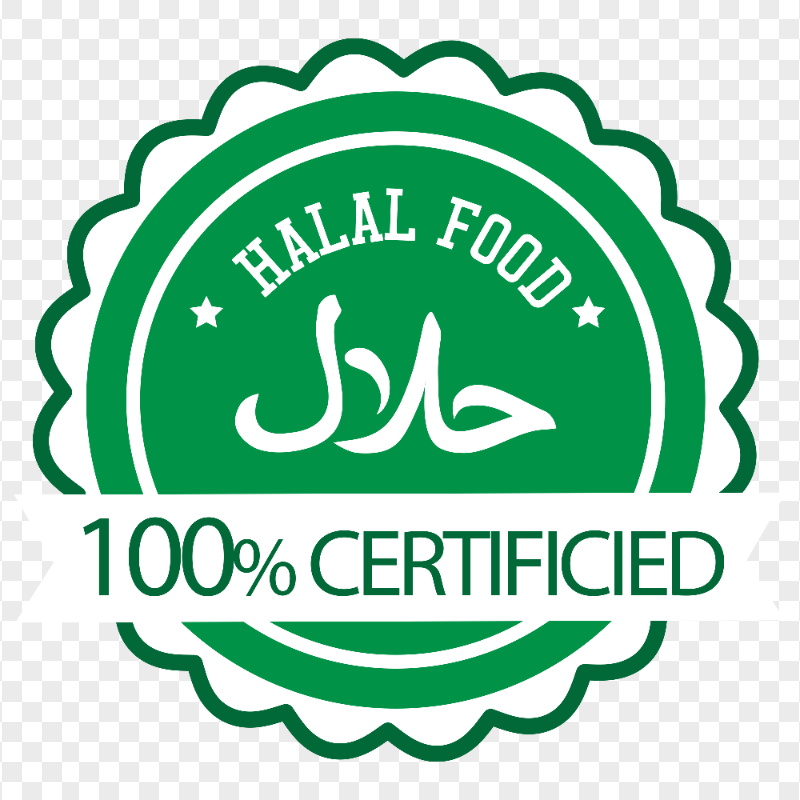 HD Halal Food 100% Certified Stamp PNG