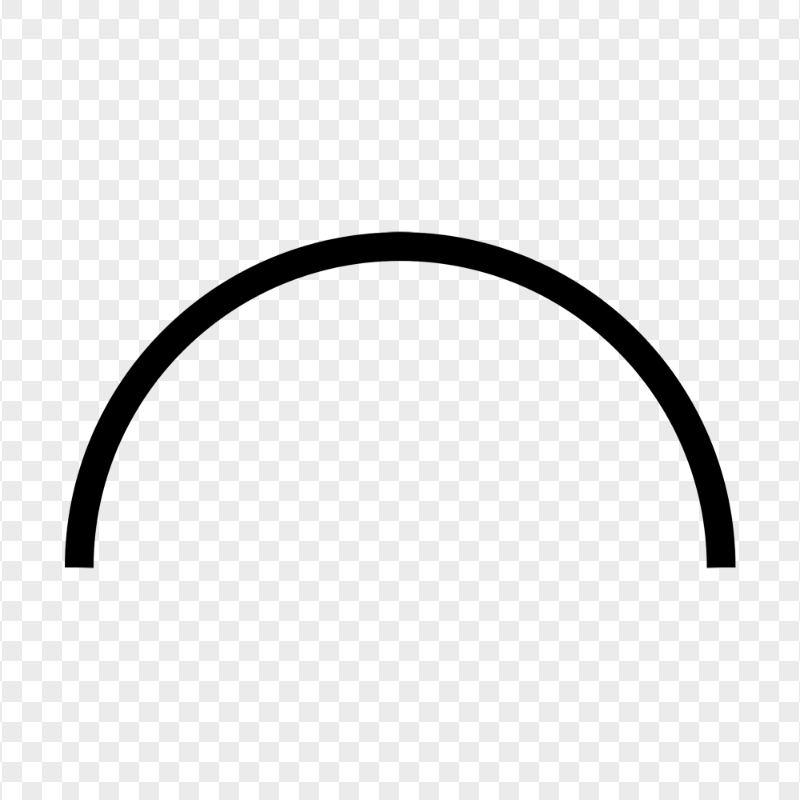 HD Half Semi Circle Border Frame Black PNG