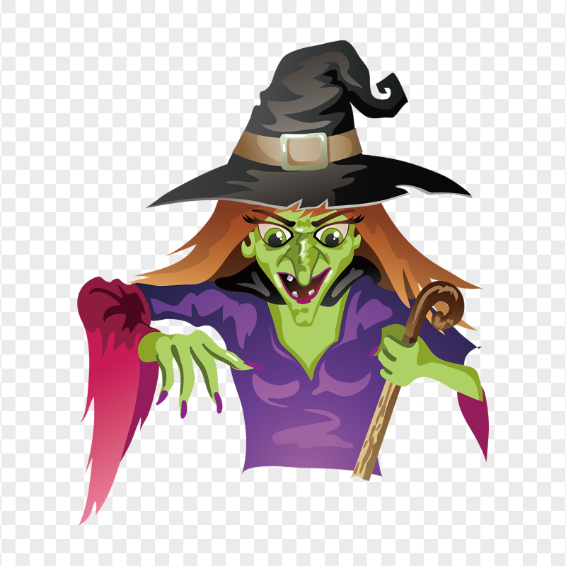 HD Halloween Green Wicked Witch Character Cartoon Clipart PNG