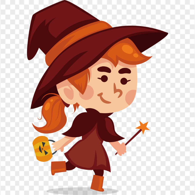 HD Halloween Witch Character Cartoon Clipart PNG