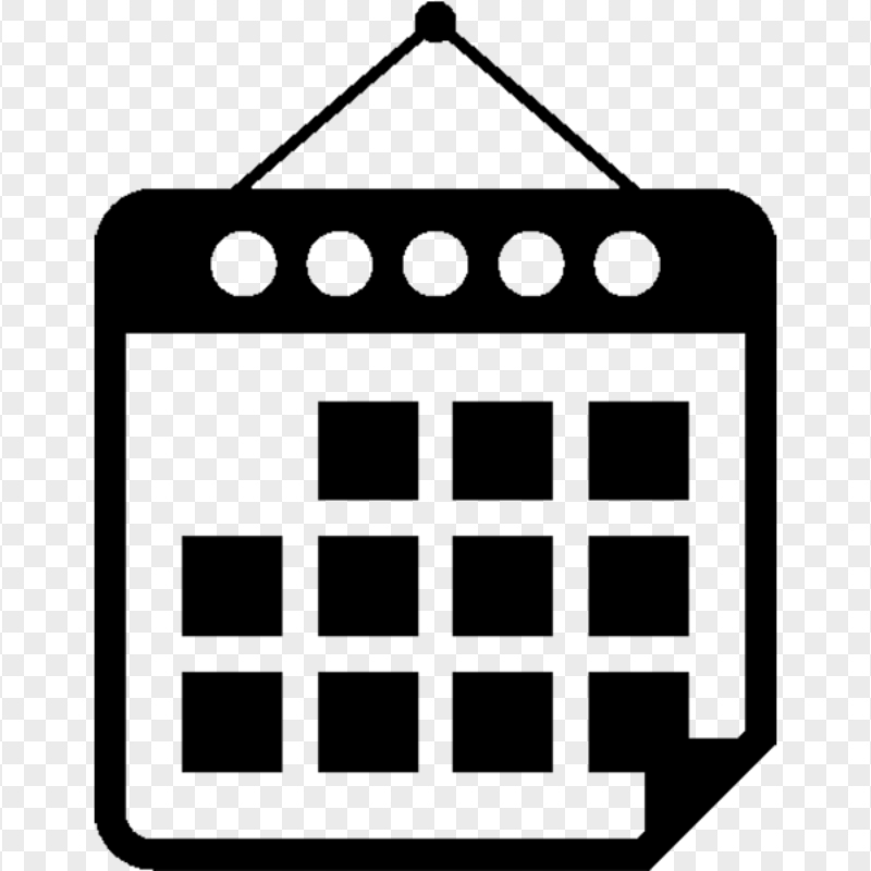 HD Hanging Calendar Black Icon PNG