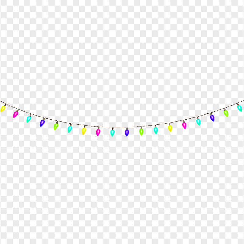 HD Hanging String Colored Light Bulbs Decoration PNG
