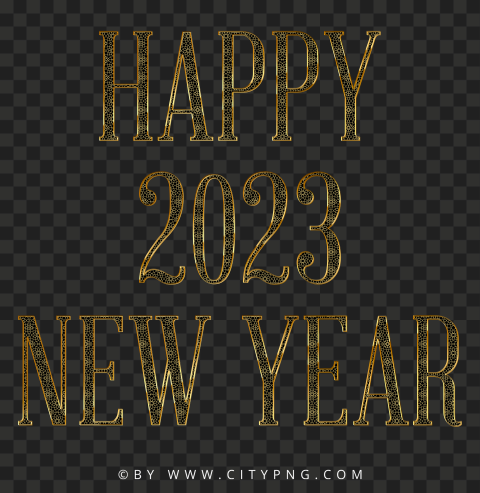 HD Happy 2023 New Year Golden Design Transparent PNG
