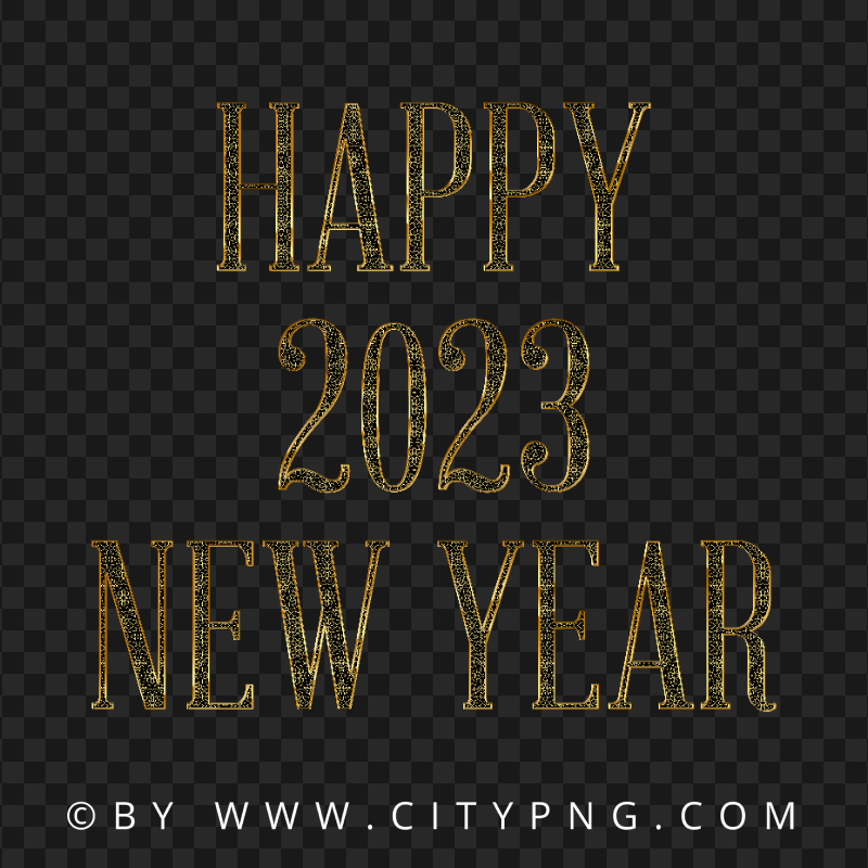 HD Happy 2023 New Year Golden Design Transparent PNG