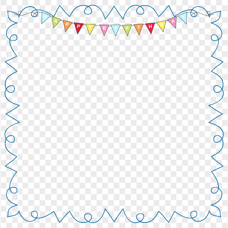 HD Happy Birthday In Pennant Banner Frame Design PNG