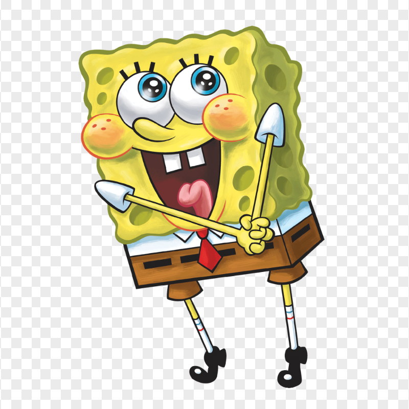 HD Happy SpongeBob Cartoon Character PNG