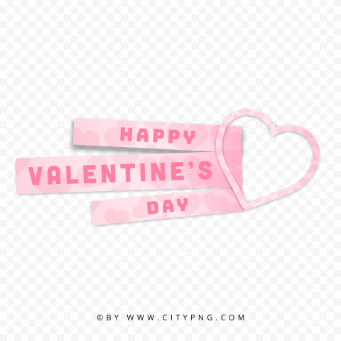 HD Happy Valentine's Day Pink Logo Transparent PNG