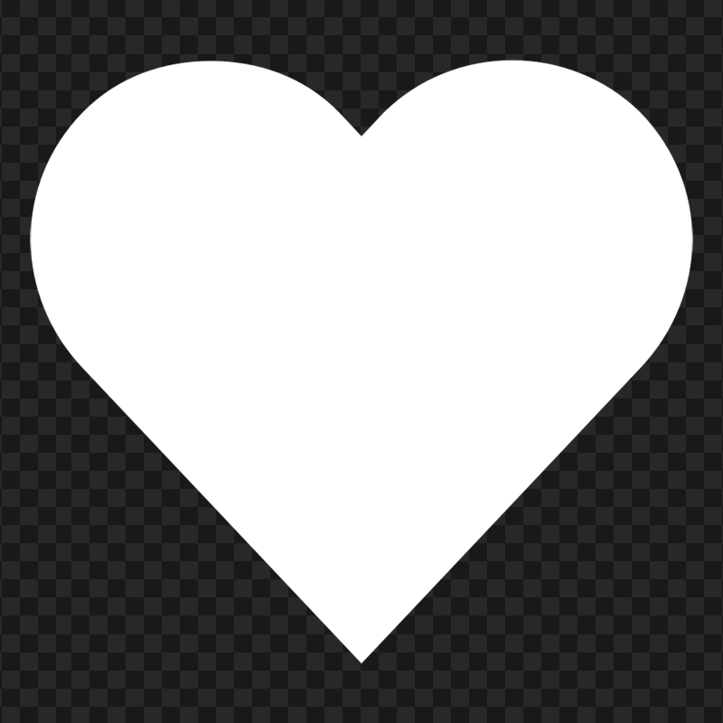 HD Heart White Silhouette Shape PNG