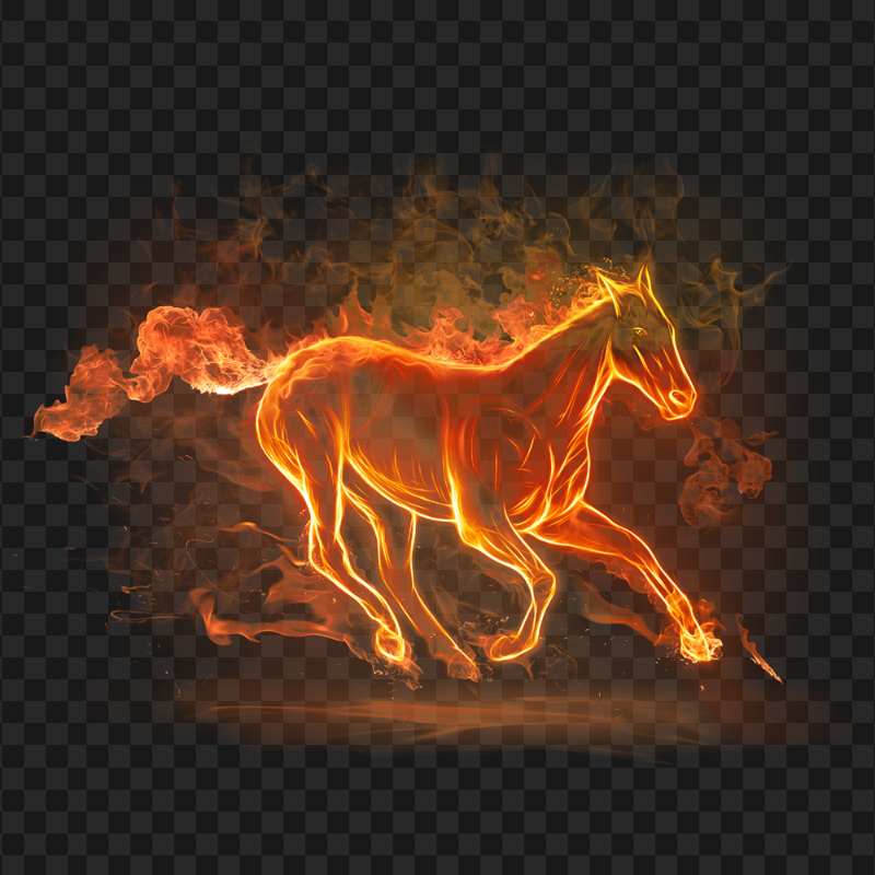 HD Horse Fire Flame PNG