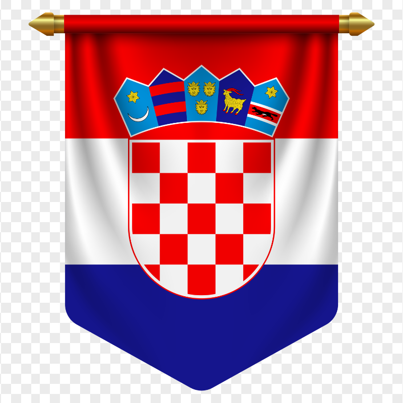 HD HR Croatia Hanging Pennant Flag PNG