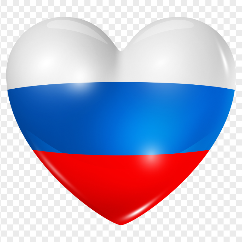 HD I Love Russia Flag In Heart Shape PNG