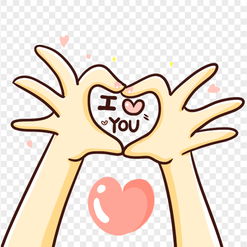 HD I Love You Cartoon Hand Gesture PNG