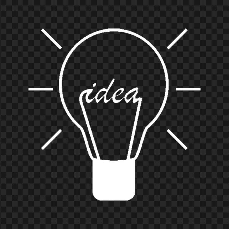 HD Idea Bulb White Icon Symbol PNG