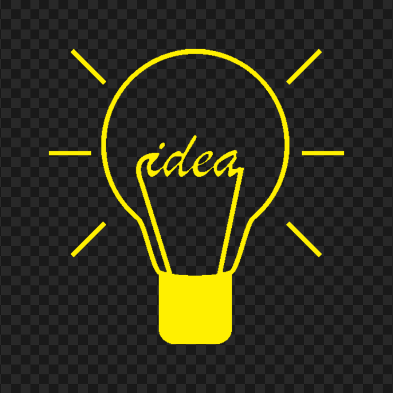 HD Idea Bulb Yellow Icon Symbol Transparent Background