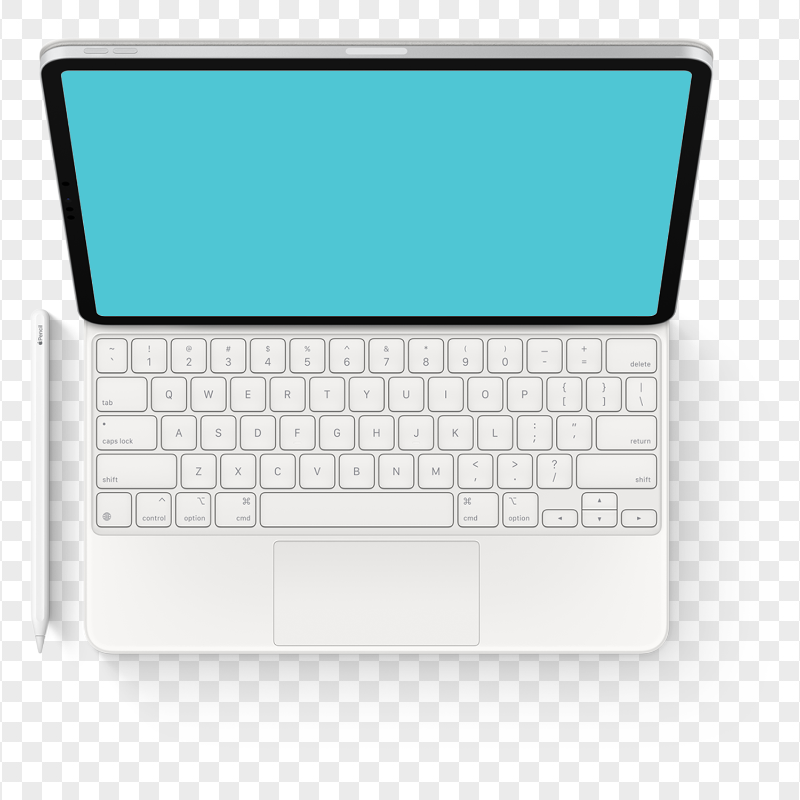 HD iPad Pro Top View Mockup PNG