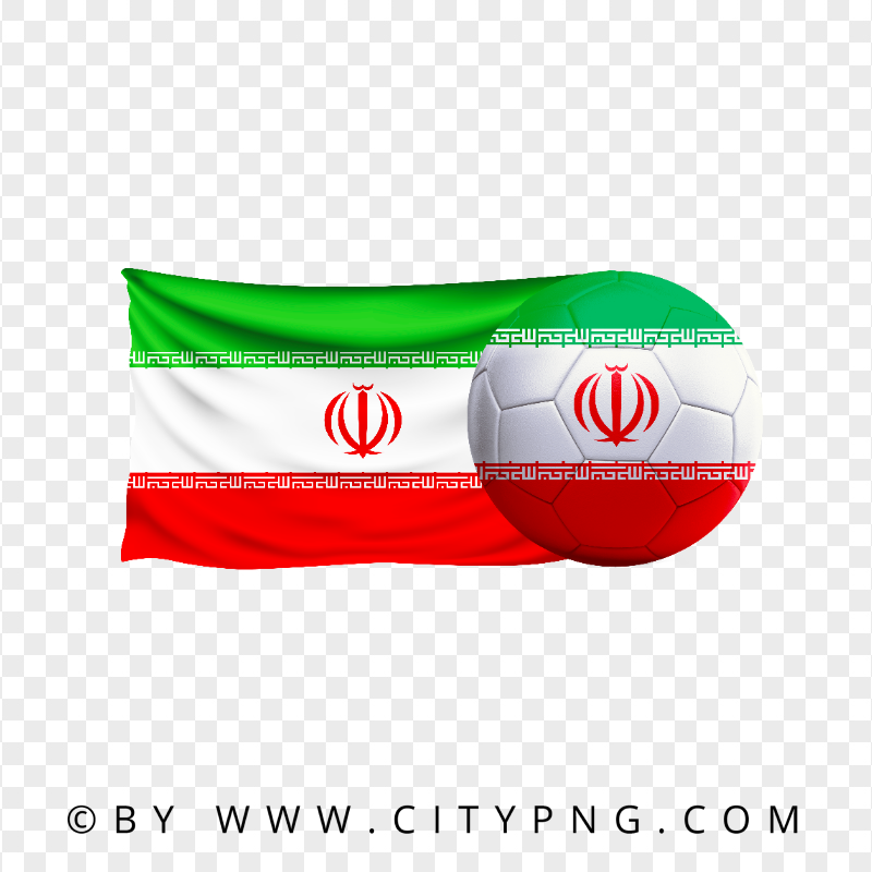 HD Iran Iranian Flag With Soccer Football Ball PNG