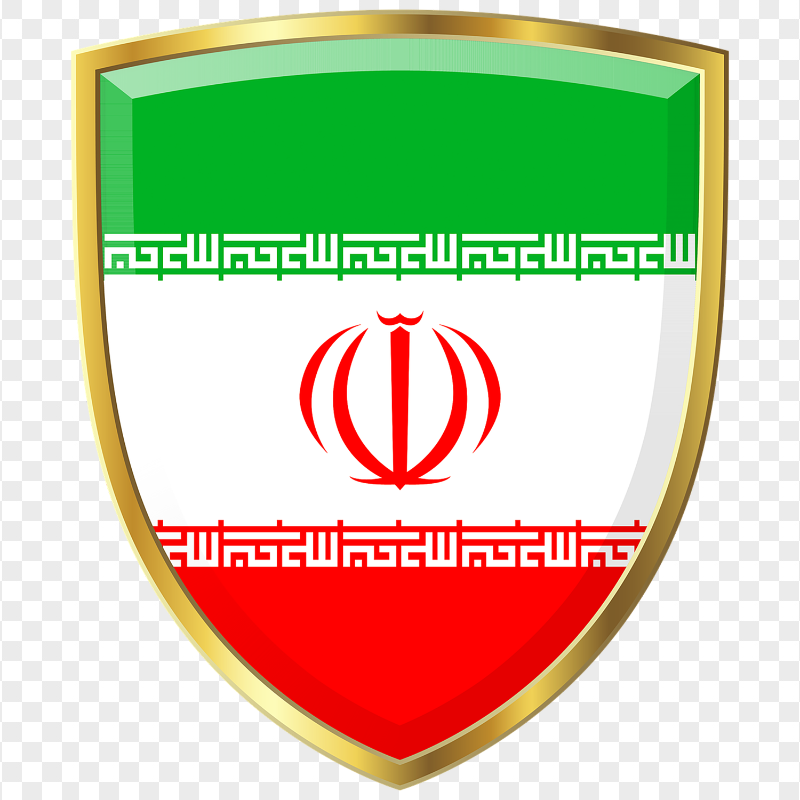 HD Iranian Flag Gold Shield Shape Icon PNG