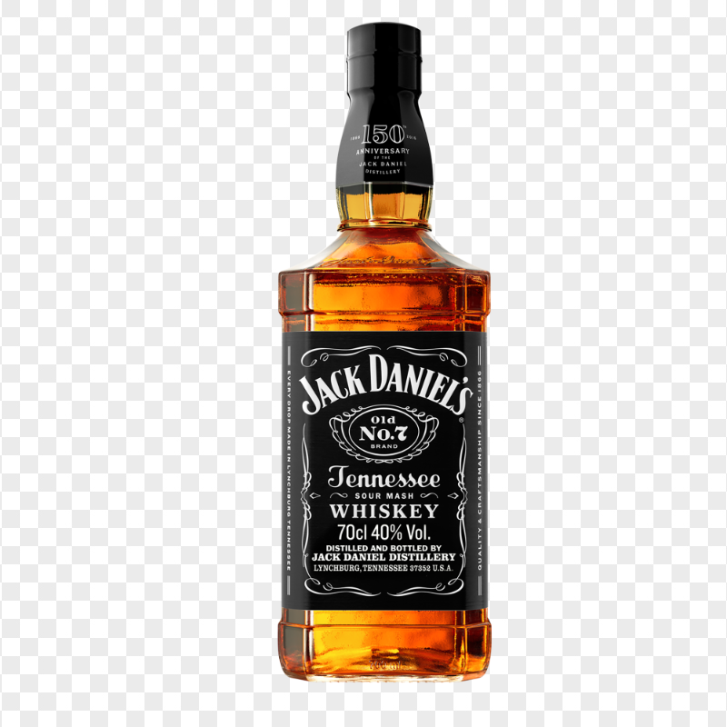 HD Jack Daniel's Whisky Bottle Front View PNG