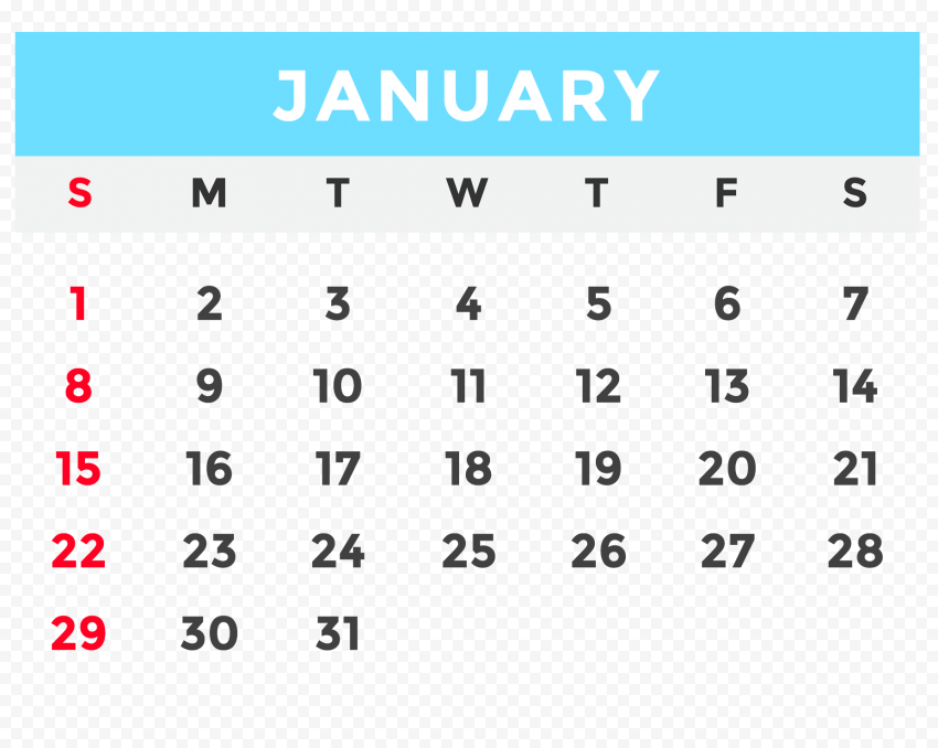 HD January 2023 Calendar Transparent PNG Citypng