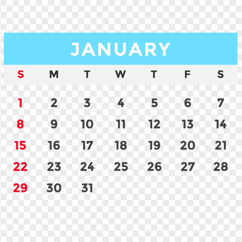 HD January 2023 Calendar Transparent PNG