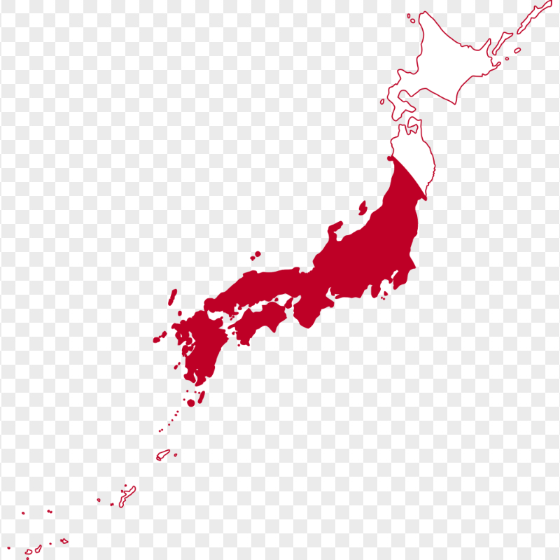 HD Japan Flag Map Transparent PNG